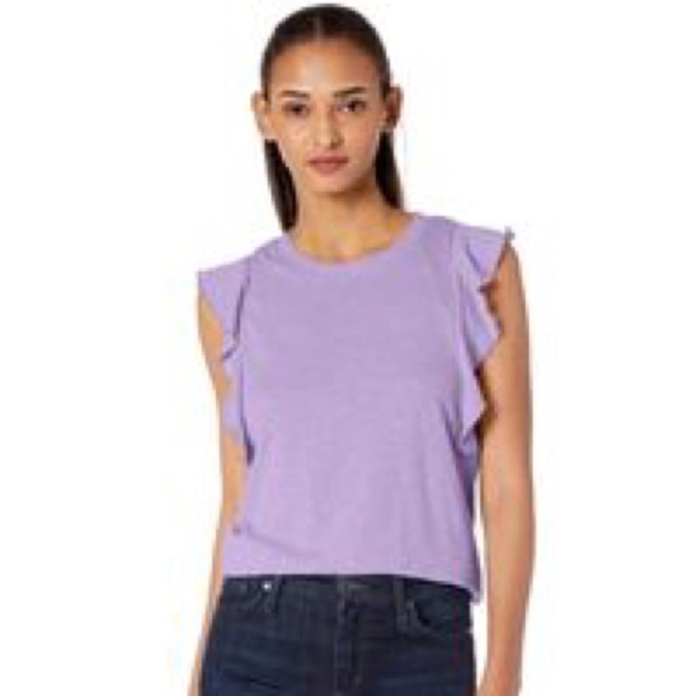 Jessica Simpson NWT Purple Ruffle Short Sleeve Shirt (Small) - Picture 9 of 9
